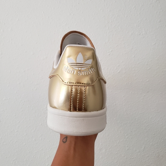 🚫SOLD🚫 adidas men's stan smith sneaker shoes gold metallic - Picture 6 of 16